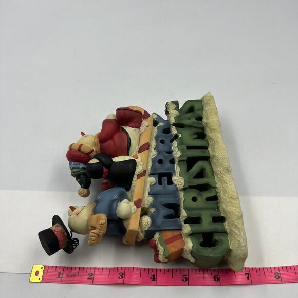 Merry Christmas Resin Snowman Family Sledding Figurine Decor Christmas Winter - Picture 2 of 9